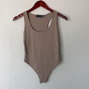 Prettylittlething nude racer back bodysuit
